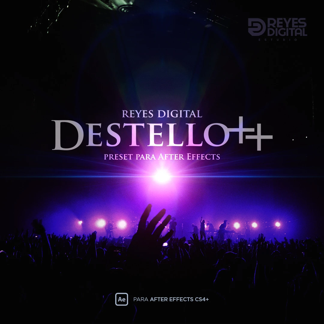 Preajuste Destello Plus con destellos mejorados para After Effects